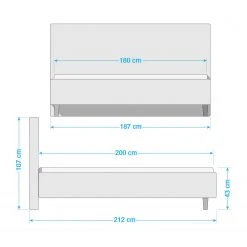 Norrwood Polsterbett Monteverde - Anthrazit - 180 x 200cm -Deutschland Betten Verkäufe 2022 1000176463 190628 16023900093 SKETCH GALLERYIMAGES P000000001000176463 sketch