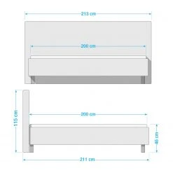 Loftscape Polsterbett Glenfield - Granit - 200 x 200cm -Deutschland Betten Verkäufe 2022 1000176496 200831 14121900013 SKETCH DETAILS P000000001000176496 sketch