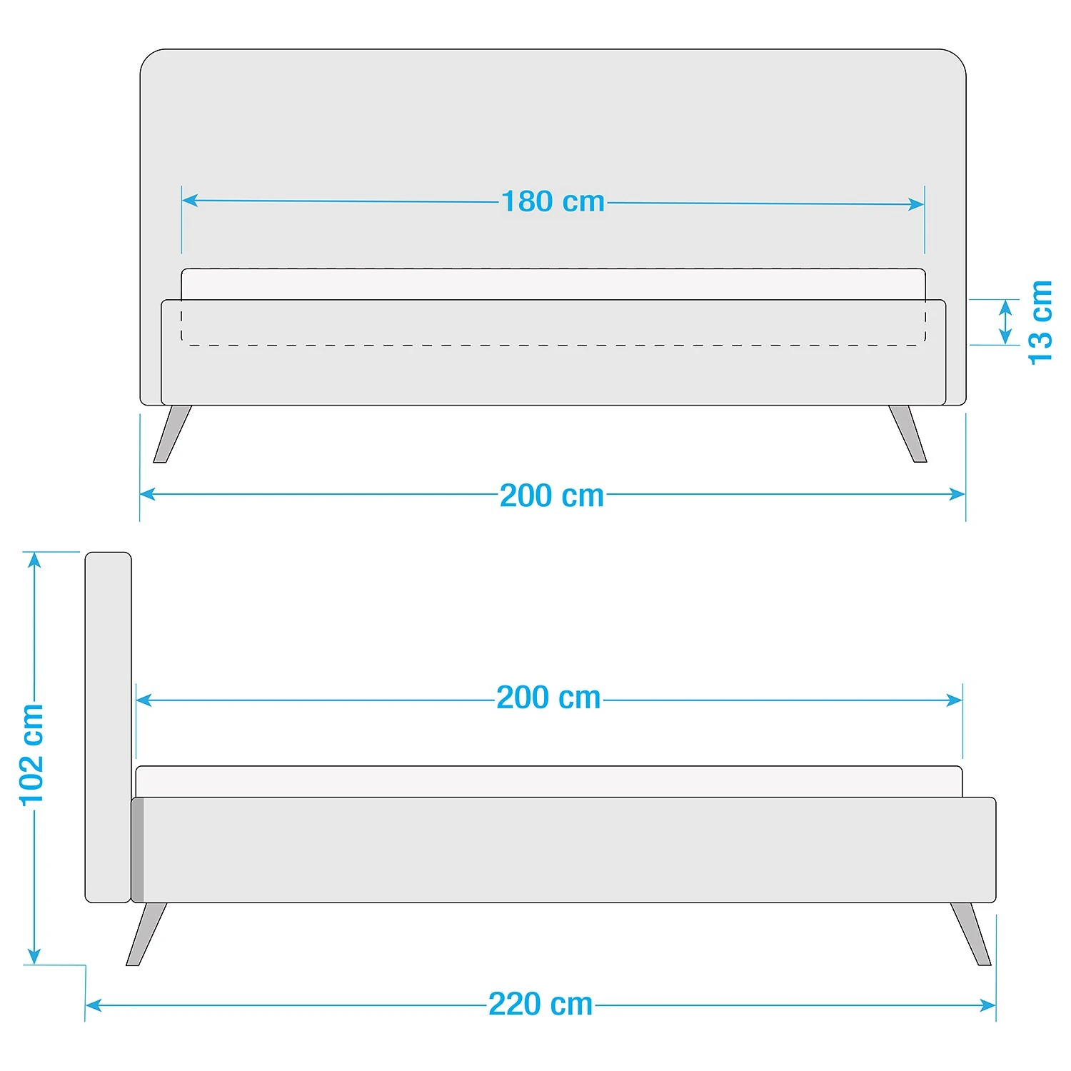 Meise.möbel Polsterbett Mattis - Webstoff / Eiche massiv - Anthrazit - 180 x 200cm 8 Meise.möbel Polsterbett Mattis - Webstoff / Eiche massiv - Anthrazit - 180 x 200cm – Bild 6