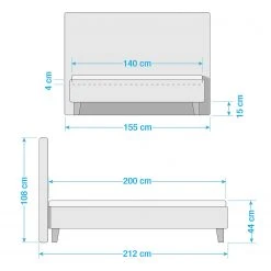 Norrwood Polsterbett Balvano - Hellbeige - 140 x 200cm -Deutschland Betten Verkäufe 2022 1000182308 190815 14070400052 SKETCH DETAILS P000000001000182308 sketch