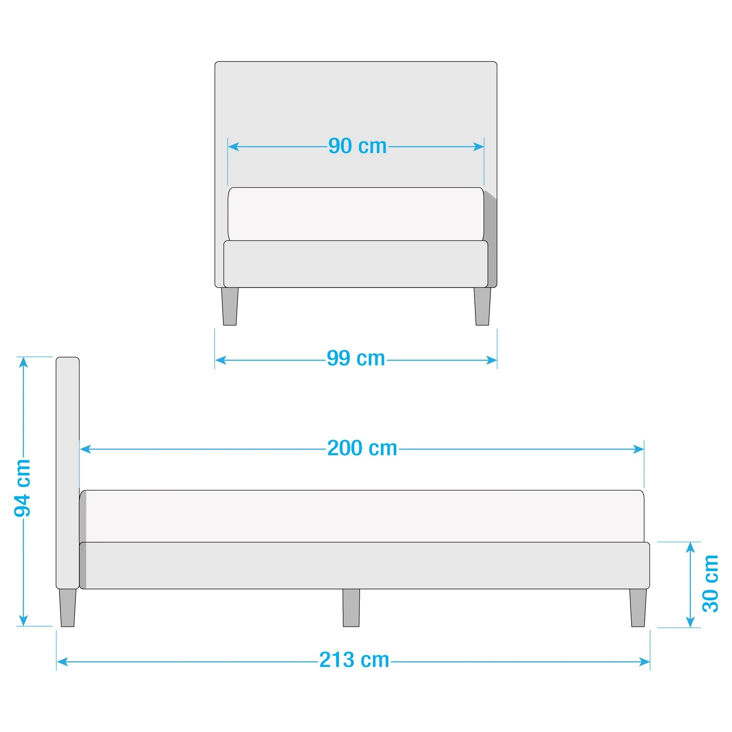 Fredriks Polsterbett Drove - inkl. Lattenrost - Hellgrau - 90 x 200cm 12 Fredriks Polsterbett Drove - inkl. Lattenrost - Hellgrau - 90 x 200cm – Bild 10