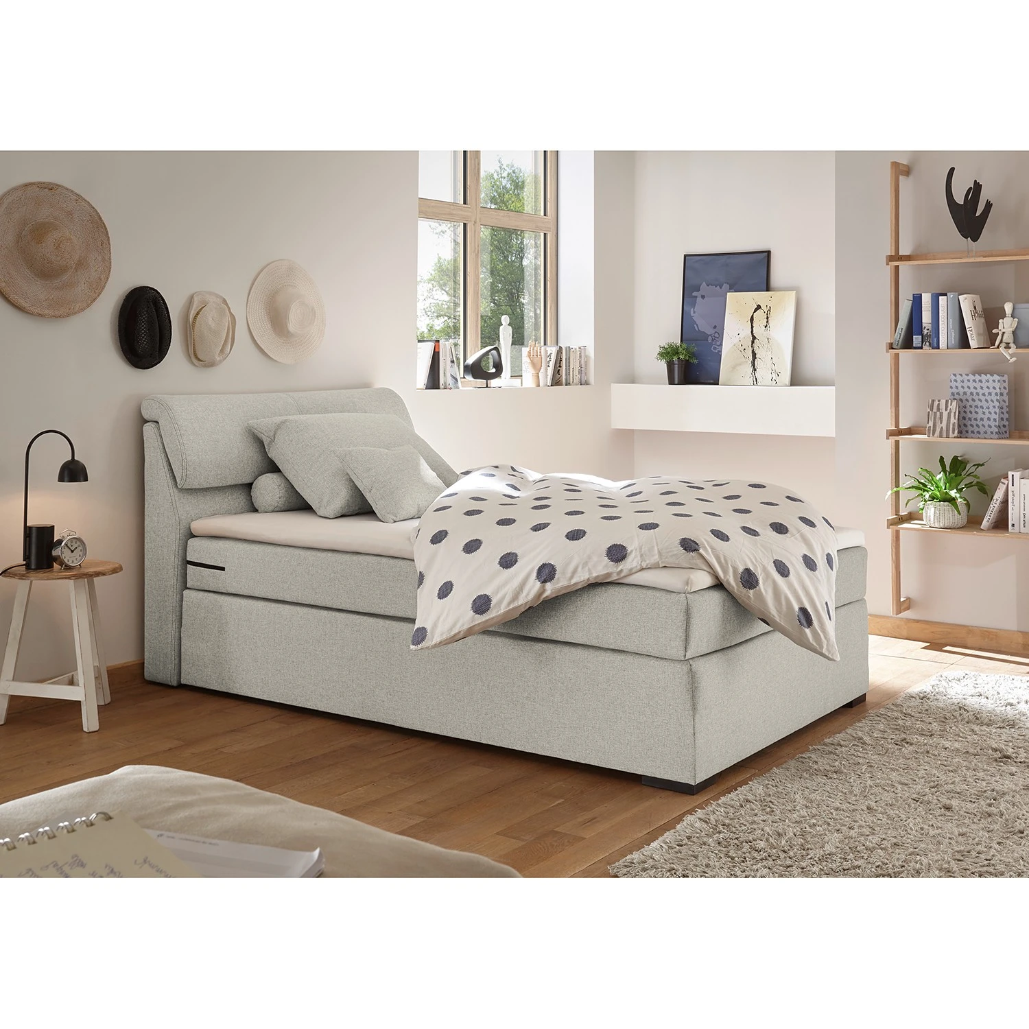 Loftscape Boxspringbett Kapaa - Boxspringbett inkl. Topper und Bettkasten, ohne Dekoration Bezug: Webstoff - Sand - 180 x 200cm 4 Loftscape Boxspringbett Kapaa - Boxspringbett inkl. Topper und Bettkasten, ohne Dekoration Bezug: Webstoff - Sand - 180 x 200cm – Bild 2