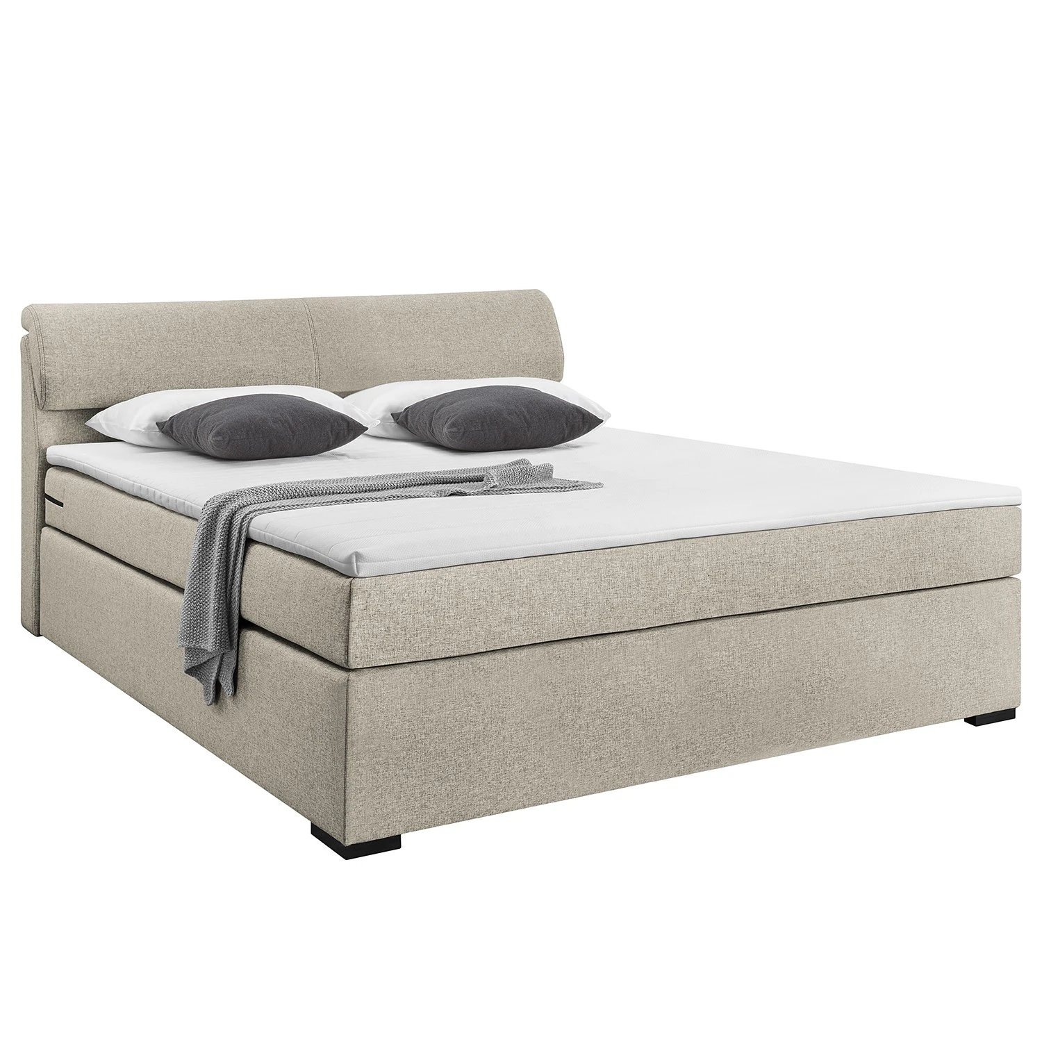 Loftscape Boxspringbett Kapaa - Boxspringbett inkl. Topper und Bettkasten, ohne Dekoration Bezug: Webstoff - Sand - 180 x 200cm 3 Loftscape Boxspringbett Kapaa - Boxspringbett inkl. Topper und Bettkasten, ohne Dekoration Bezug: Webstoff - Sand - 180 x 200cm