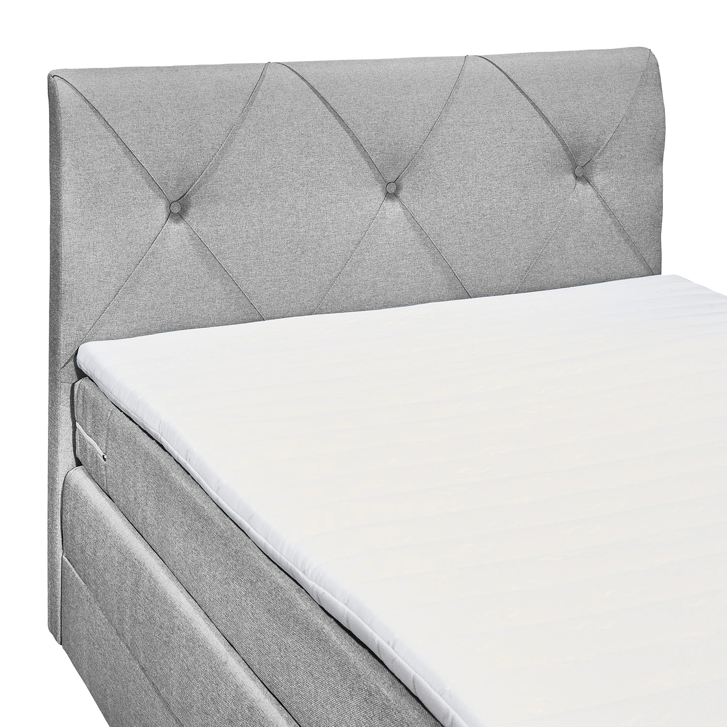 Loftscape Boxspringbett Griggs - Boxspringbett inkl. Topper und Bettkasten, ohne Dekoration Bezug: Webstoff - Silber - 140 x 200cm 7 Loftscape Boxspringbett Griggs - Boxspringbett inkl. Topper und Bettkasten, ohne Dekoration Bezug: Webstoff - Silber - 140 x 200cm – Bild 5