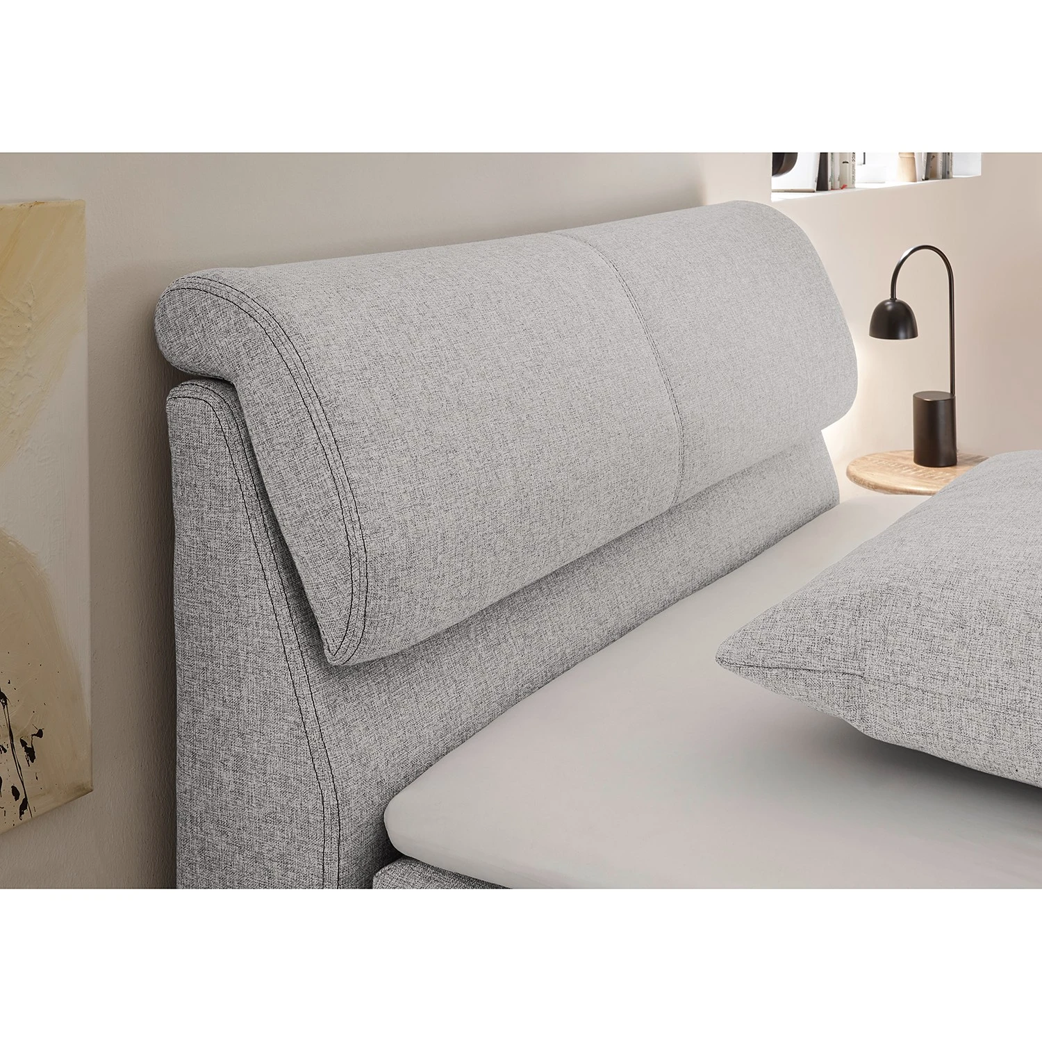 Loftscape Boxspringbett Kapaa - Boxspringbett inkl. Topper und Bettkasten, ohne Dekoration Bezug: Webstoff - Silber - 180 x 200cm 10 Loftscape Boxspringbett Kapaa - Boxspringbett inkl. Topper und Bettkasten, ohne Dekoration Bezug: Webstoff - Silber - 180 x 200cm – Bild 8