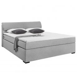 Loftscape Boxspringbett Kapaa - Boxspringbett inkl. Topper und Bettkasten, ohne Dekoration Bezug: Webstoff - Silber - 180 x 200cm
