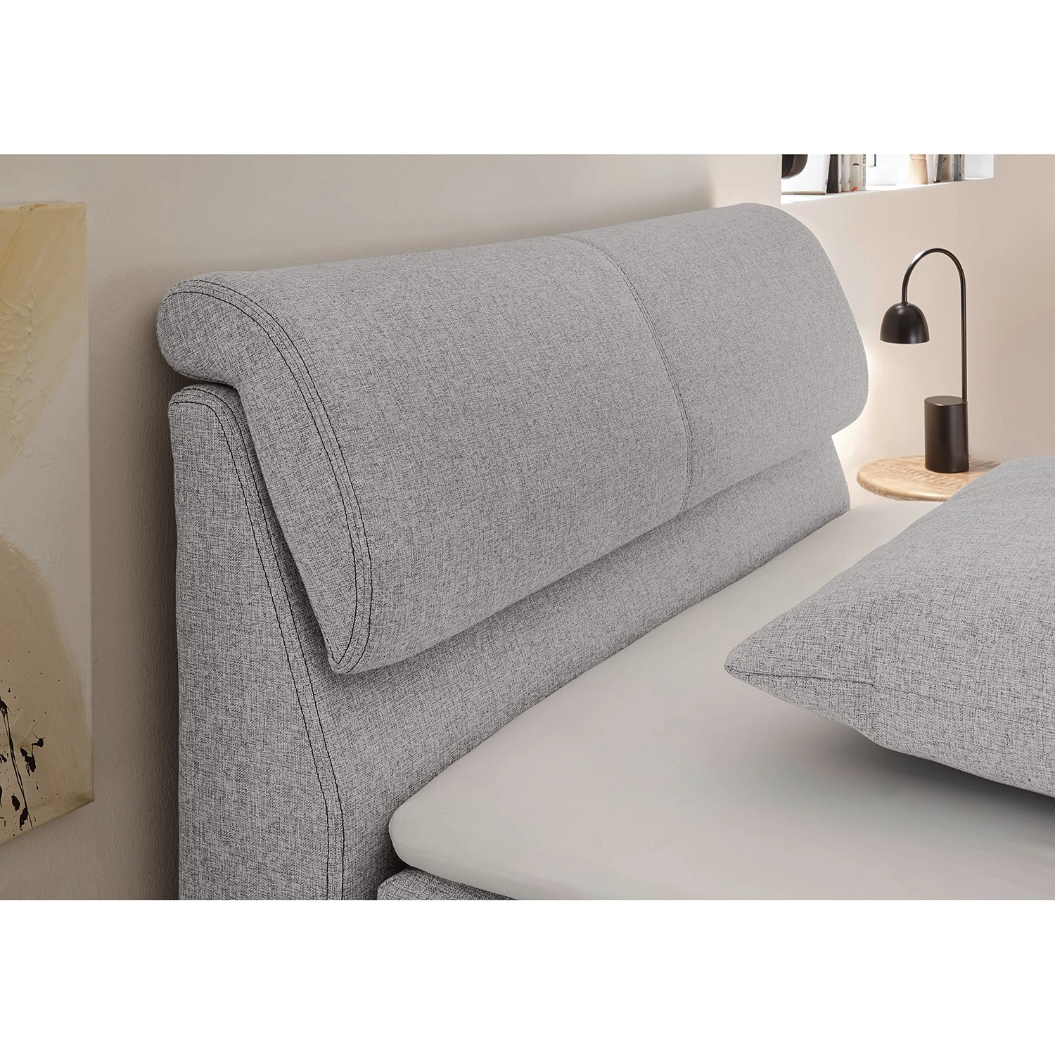 Loftscape Boxspringbett Kapaa - Boxspringbett inkl. Topper und Bettkasten, ohne Dekoration Bezug: Webstoff - Silber - 180 x 200cm 16 Loftscape Boxspringbett Kapaa - Boxspringbett inkl. Topper und Bettkasten, ohne Dekoration Bezug: Webstoff - Silber - 180 x 200cm – Bild 14