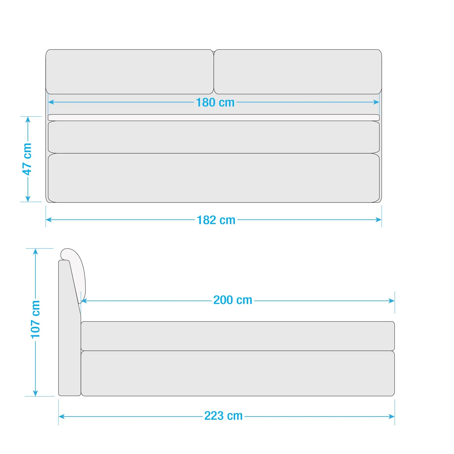 Loftscape Boxspringbett Kapaa - Boxspringbett inkl. Topper und Bettkasten, ohne Dekoration Bezug: Webstoff - Silber - 180 x 200cm 17 Loftscape Boxspringbett Kapaa - Boxspringbett inkl. Topper und Bettkasten, ohne Dekoration Bezug: Webstoff - Silber - 180 x 200cm – Bild 15