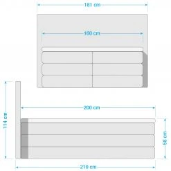 Loftscape Boxspringbett Sunol I - inkl. Bettkasten & Topper - Grau - 160 x 200cm -Deutschland Betten Verkäufe 2022 1000199704 210709 11594200037 SKETCH DETAILS P000000001000199704 sketch