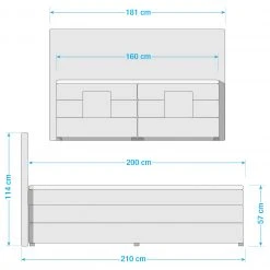 Loftscape Boxspringbett Sunol II - inkl. Elektromotor & Topper - Lichtgrau - 160 x 200cm -Deutschland Betten Verkäufe 2022 1000199714 210721 08451400007 SKETCH DETAILS P000000001000199714 sketch