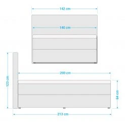 Loftscape Polsterbett Loiz - inkl. Bettkasten - Hellgrau - 140 x 200cm -Deutschland Betten Verkäufe 2022 1000200215 200110 18500900190 SKETCH DETAILS P000000001000200215 sketch