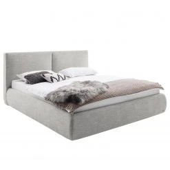 Meise.möbel Polsterbett Atesio - inkl. Kopfteil in Kissenoptik - Lichtgrau