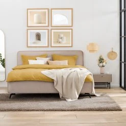 Mørteens Polsterbett Karelia II - Samt Ravi: Beige - 180 x 200cm - Ohne Stauraum -Deutschland Betten Verkäufe 2022 1000208254 210608 05572700009 MOOD DETAILS P000000001000208254 mood 2