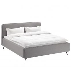 Mørteens Polsterbett Karelia I - Strukturstoff Mali: Grau - 180 x 200cm - Ohne Stauraum