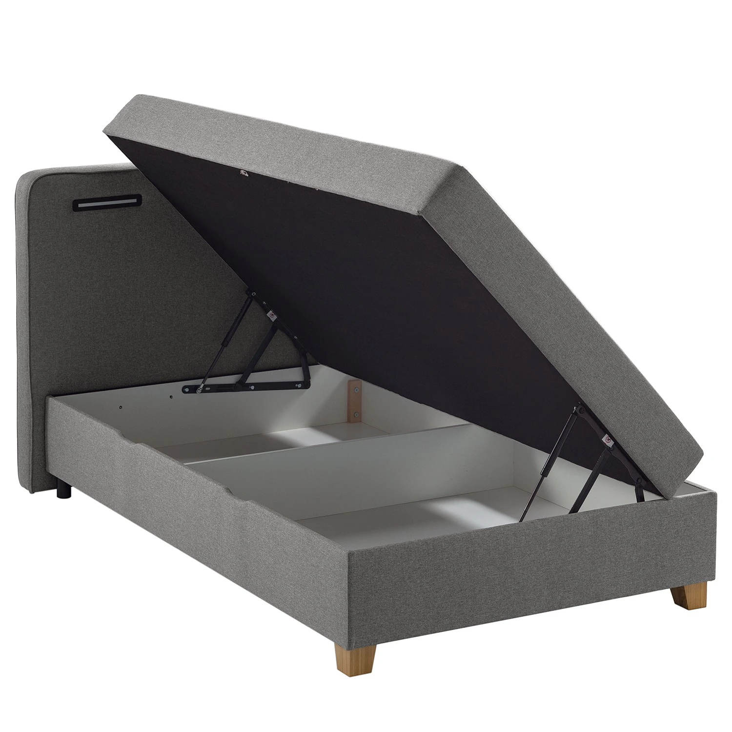 Ars Natura Boxspringbett Woodmore - inkl. Beleuchtung - Grau / Taupe - 120 x 200cm 8 Ars Natura Boxspringbett Woodmore - inkl. Beleuchtung - Grau / Taupe - 120 x 200cm – Bild 6