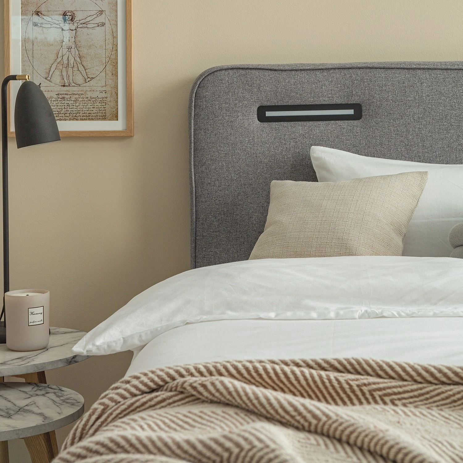 Ars Natura Boxspringbett Woodmore - inkl. Beleuchtung - Grau / Taupe - 120 x 200cm 13 Ars Natura Boxspringbett Woodmore - inkl. Beleuchtung - Grau / Taupe - 120 x 200cm – Bild 11