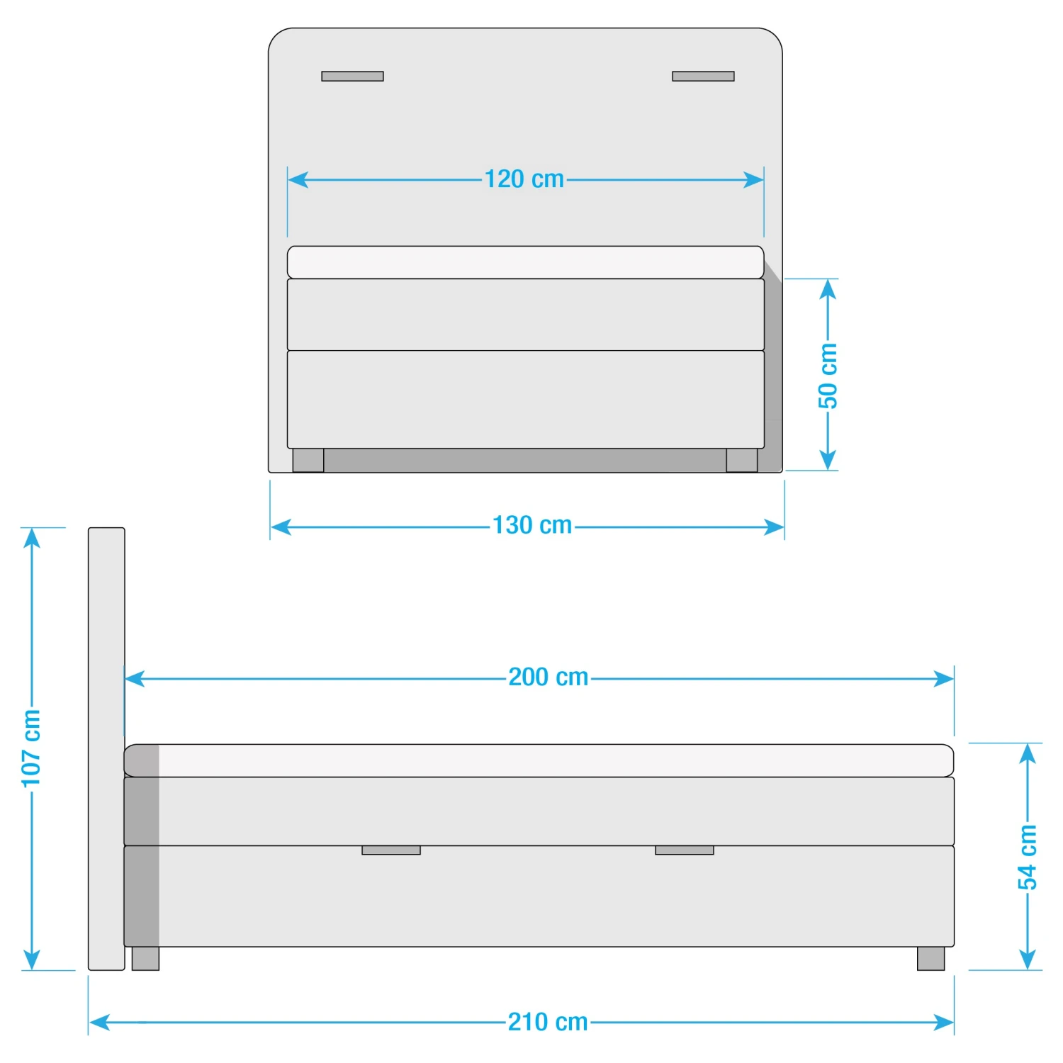 Ars Natura Boxspringbett Woodmore - inkl. Beleuchtung - Grau / Taupe - 120 x 200cm 25 Ars Natura Boxspringbett Woodmore - inkl. Beleuchtung - Grau / Taupe - 120 x 200cm – Bild 23