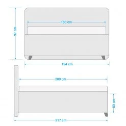 Ars Natura Polsterbett Woodlake I - Strukturstoff Mali: Grau - 180 x 200cm - Ohne Stauraum -Deutschland Betten Verkäufe 2022 1000208310 210713 08433400360 SKETCH DETAILS P000000001000208310 sketch