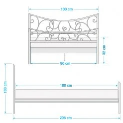 Mooved Bettgestell Barberton - Weiß - 90 x 200cm -Deutschland Betten Verkäufe 2022 1000214847 210727 08171500005 SKETCH DETAILS P000000001000214847 sketch