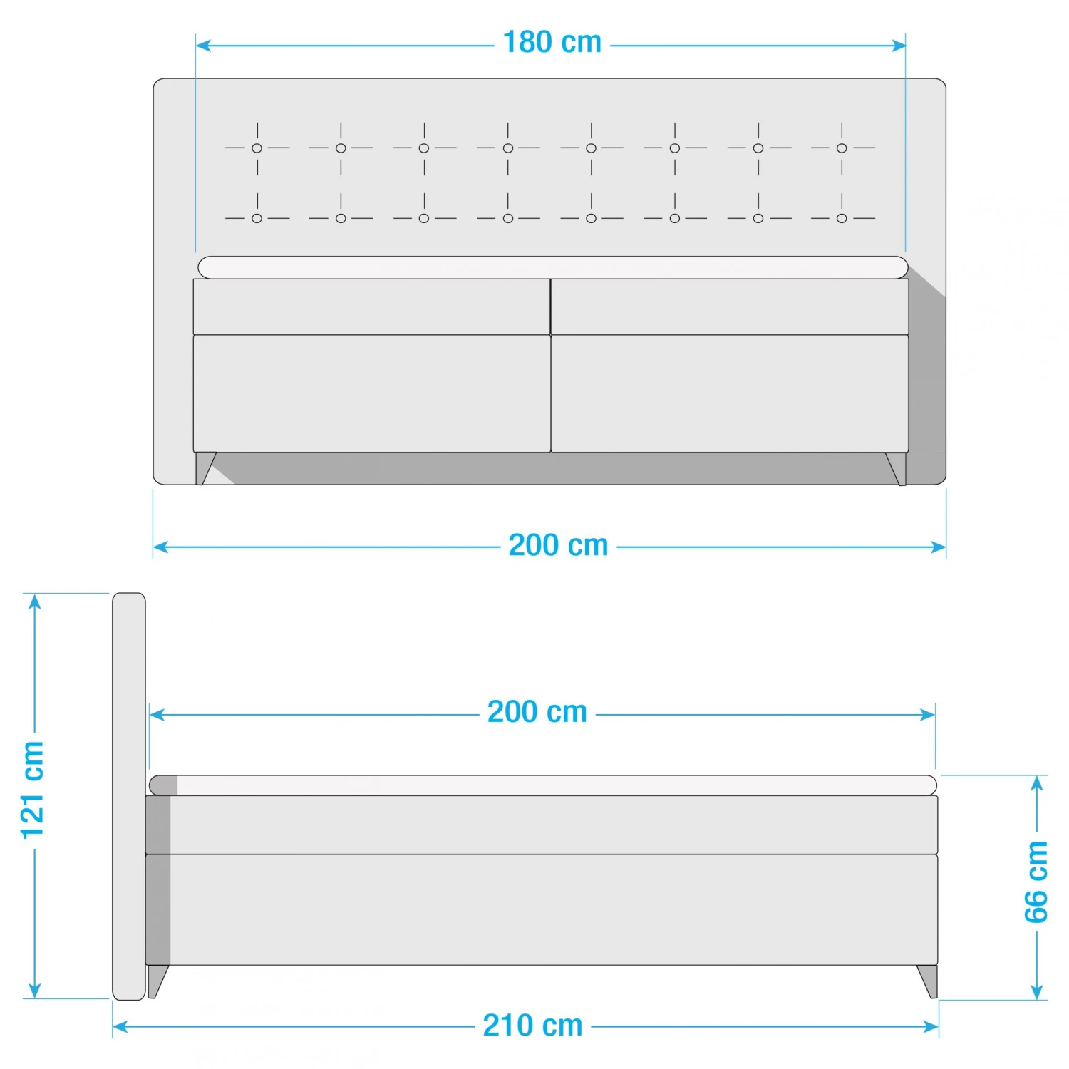 Loftscape Boxspringbett Palm Hill - Grau 9 Loftscape Boxspringbett Palm Hill - Grau – Bild 7