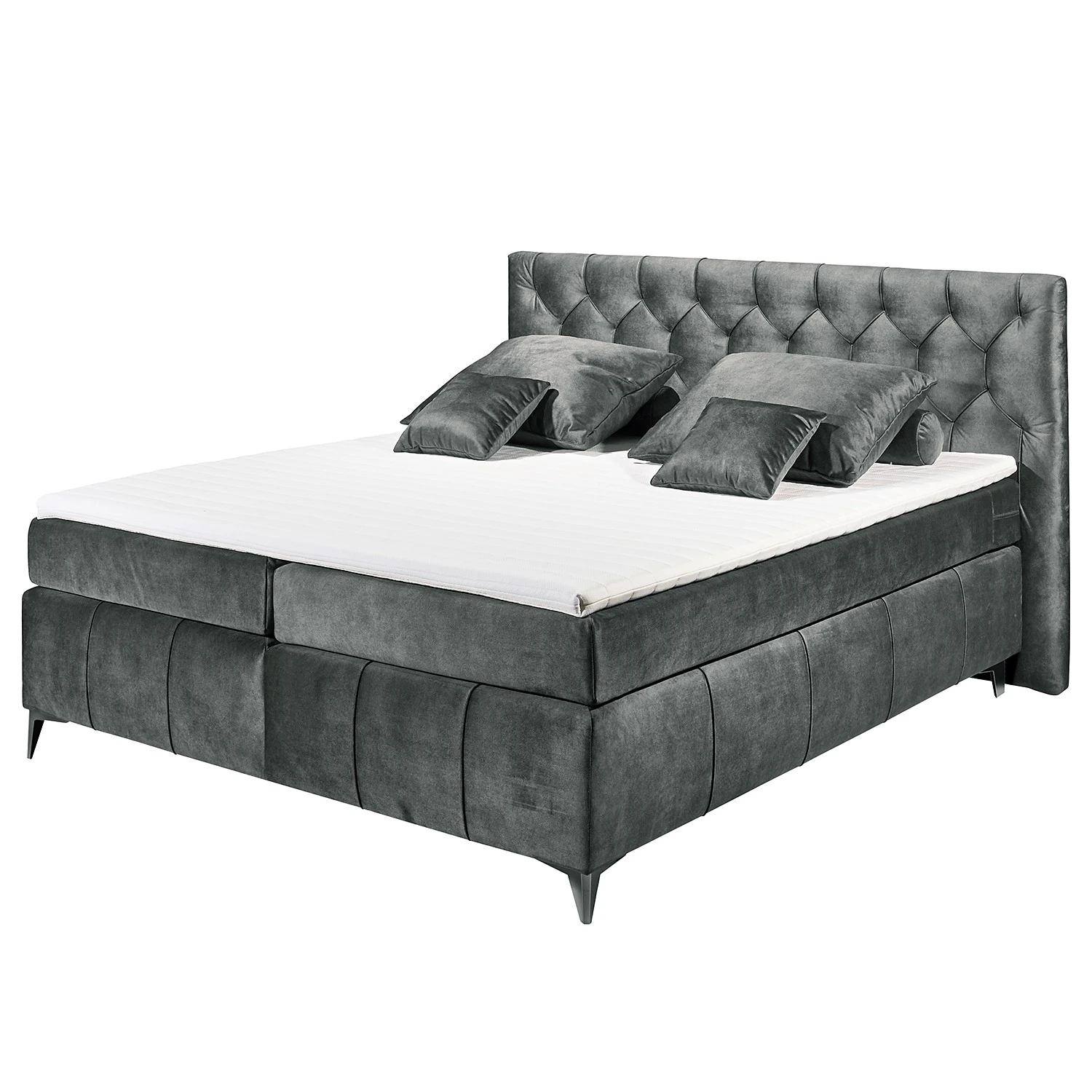 Loftscape Boxspringbett Palm Hill - Grau 5 Loftscape Boxspringbett Palm Hill - Grau – Bild 3