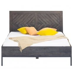 Jack & Alice Massivholzbett Loga - Akazie massiv / Eisen - Akazie Grau / Schwarz - 140 x 200cm -Deutschland Betten Verkäufe 2022 1000219287 210303 09491700046 DETAILS P000000001000219287