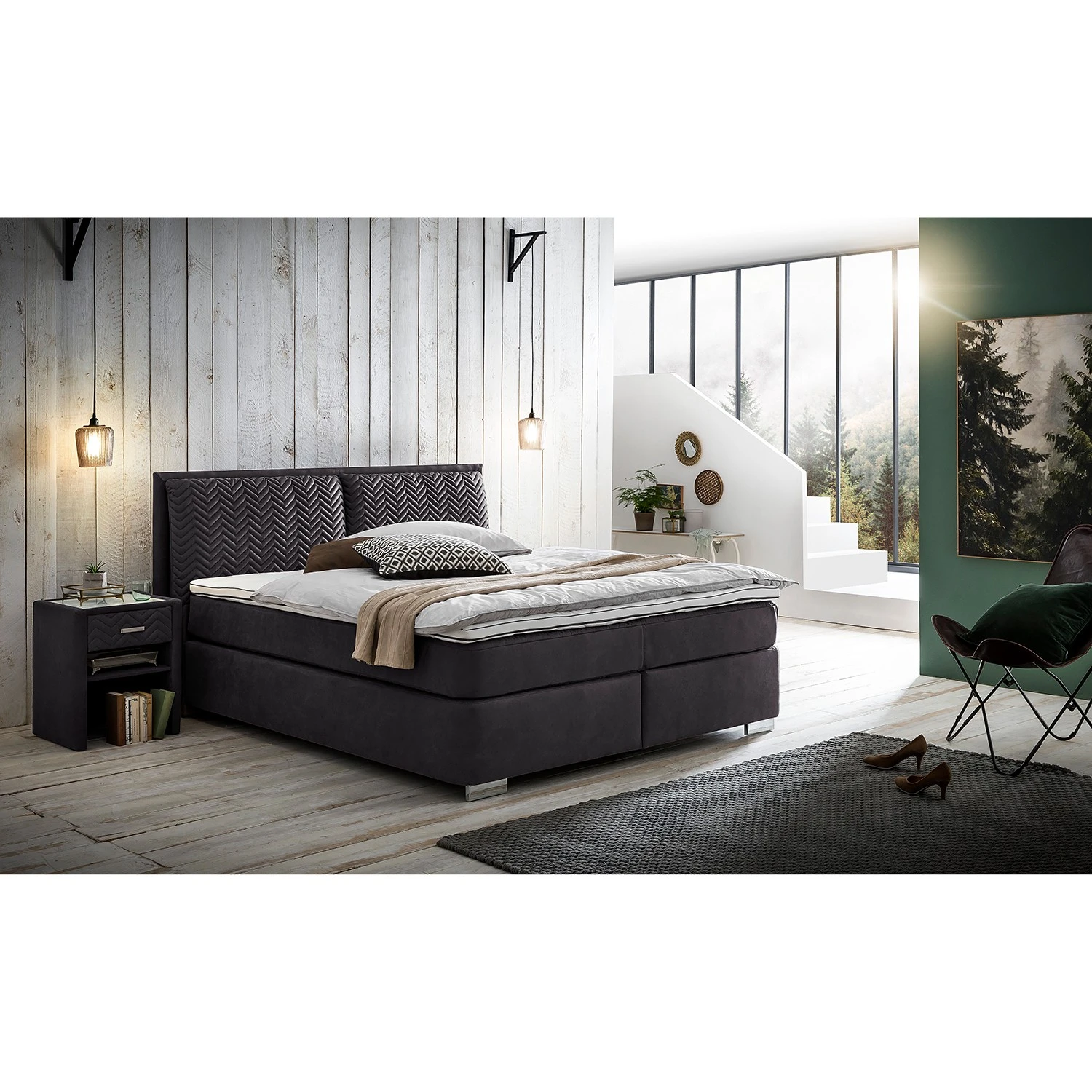 Loftscape Boxspringbett Cape Vincent - Anthrazit - 180 x 200cm - H3 4 Loftscape Boxspringbett Cape Vincent - Anthrazit - 180 x 200cm - H3 – Bild 2