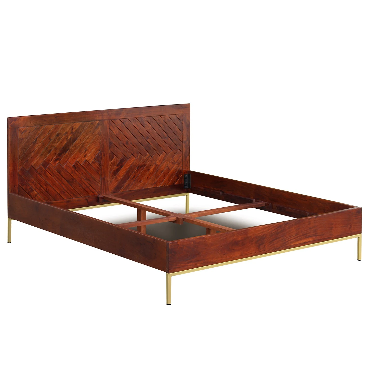 Ars manufacti Massivholzbett Loga - Akazie massiv / Eisen - Akazie Braun / Gold - 180 x 200cm 7 Ars manufacti Massivholzbett Loga - Akazie massiv / Eisen - Akazie Braun / Gold - 180 x 200cm – Bild 5