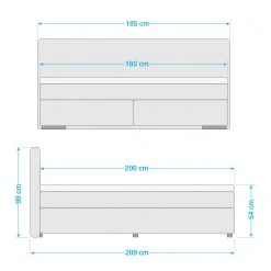 Cotta Boxspringbett Wellton - Dunkelgrau - 180 x 200cm -Deutschland Betten Verkäufe 2022 1000224083 200909 07451700030 SKETCH DETAILS P000000001000224083 sketch