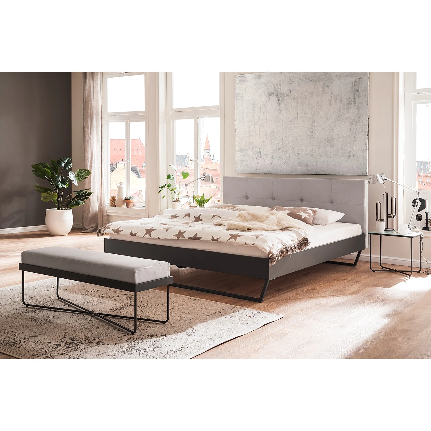 Meise.möbel Einzelbett Boston II - Anthrazit / Hellgrau - Breite: 186 cm - Kufen 4 Meise.möbel Einzelbett Boston II - Anthrazit / Hellgrau - Breite: 186 cm - Kufen – Bild 2