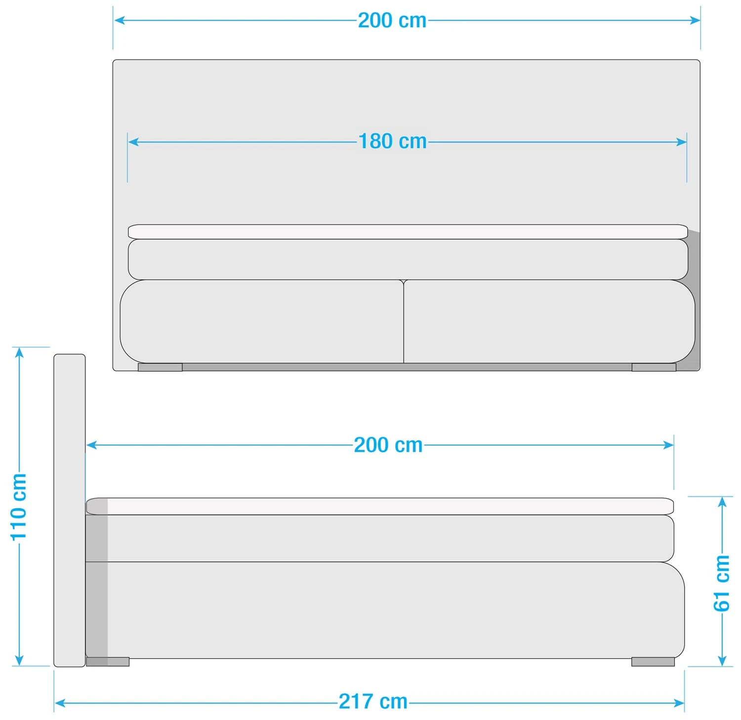 Loftscape Boxspringbett Bryant Township - Grau 9 Loftscape Boxspringbett Bryant Township - Grau – Bild 7