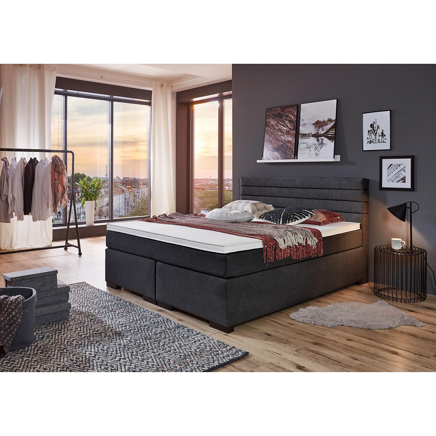 Loftscape Boxspringbett Swanston - Dunkelgrau - 180 x 200cm 4 Loftscape Boxspringbett Swanston - Dunkelgrau - 180 x 200cm – Bild 2