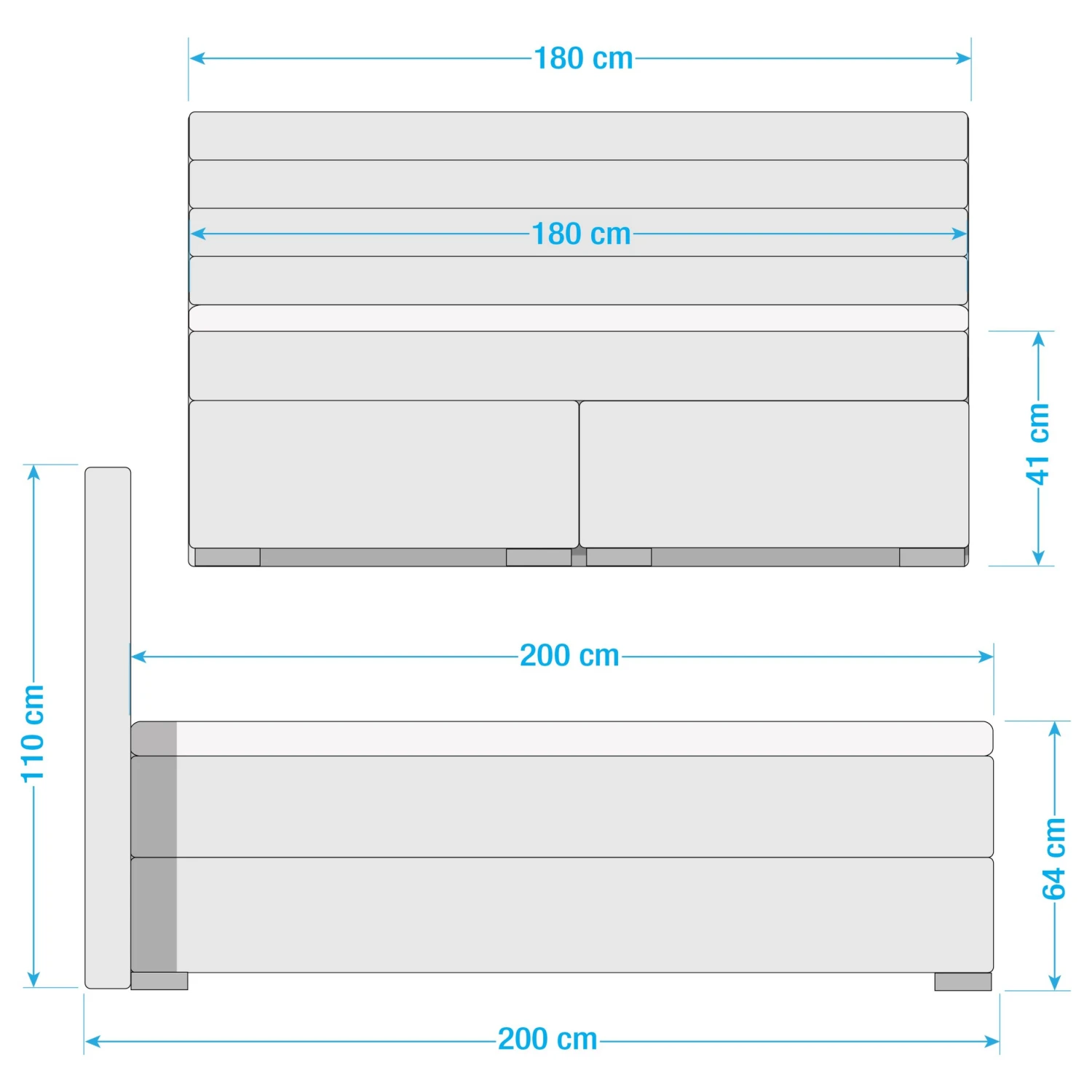 Loftscape Boxspringbett Swanston - Dunkelgrau - 180 x 200cm 12 Loftscape Boxspringbett Swanston - Dunkelgrau - 180 x 200cm – Bild 10