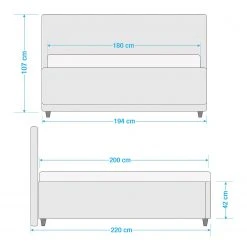 Loftscape Polsterbett Cape Coral - Hellgrau - 180 x 200cm -Deutschland Betten Verkäufe 2022 1000230475 210713 08433600391 SKETCH DETAILS P000000001000230475 sketch