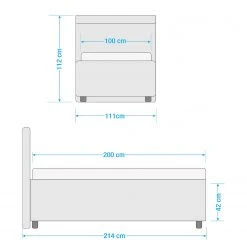 Loftscape Polsterbett Hartwood - Hellgrau - 100 x 200cm -Deutschland Betten Verkäufe 2022 1000230488 210713 08432700255 SKETCH DETAILS P000000001000230488 sketch
