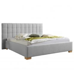 Loftscape Polsterbett Whitewood - Hellgrau - 200 x 200cm