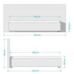 Loftscape Polsterbett Whitewood - Hellgrau - 200 x 200cm -Deutschland Betten Verkäufe 2022 1000230518 210708 08370200008 SKETCH DETAILS P000000001000230518 sketch