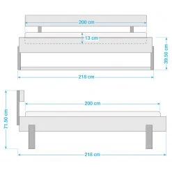 Loftscape Massivholzbett Saint Bees - 200 x 200cm -Deutschland Betten Verkäufe 2022 1000230547 210111 16224800026 SKETCH DETAILS P000000001000230547 sketch
