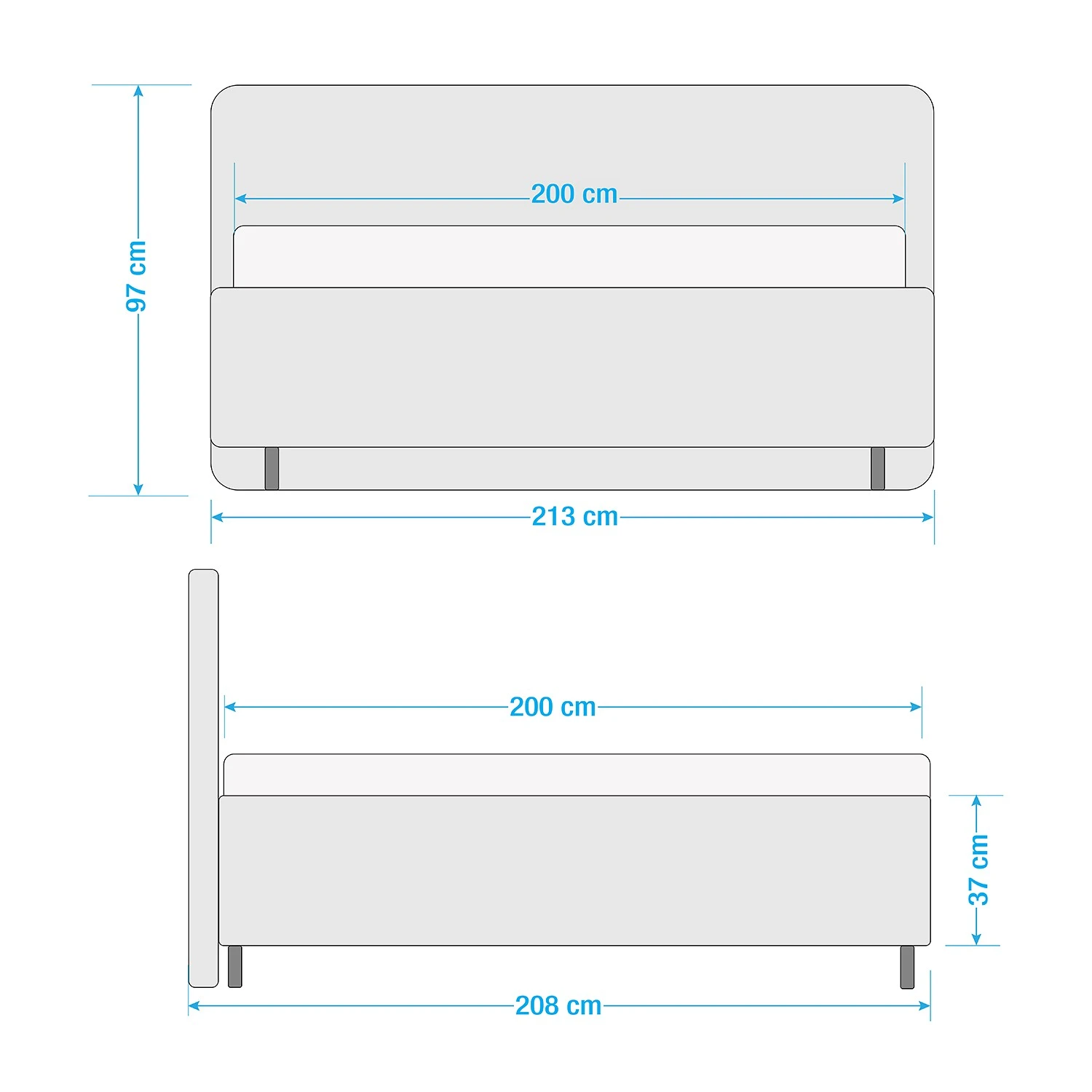 Loftscape Polsterbett McLoud - Hellgrau - 200 x 200cm 7 Loftscape Polsterbett McLoud - Hellgrau - 200 x 200cm – Bild 5