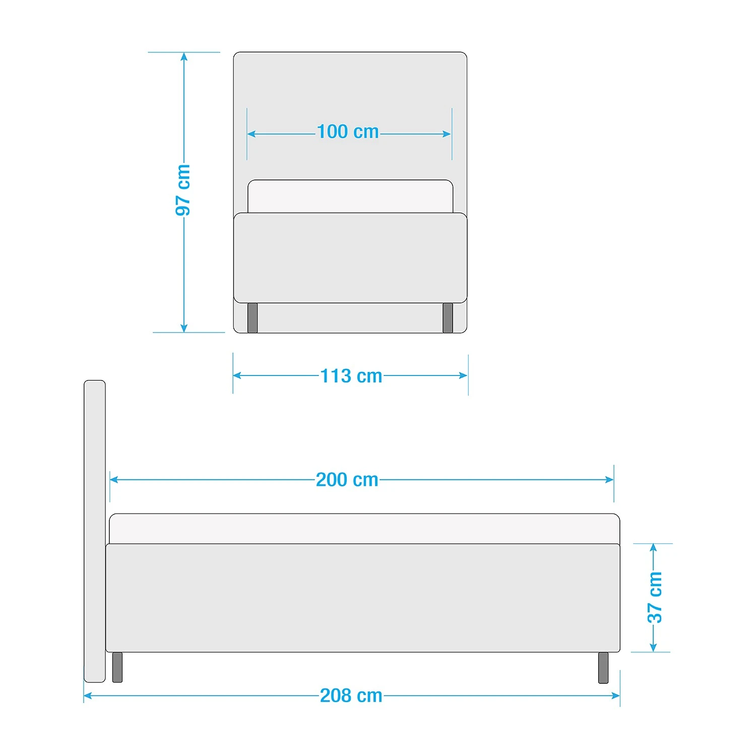 Loftscape Polsterbett McLoud - Hellgrau - 100 x 200cm 7 Loftscape Polsterbett McLoud - Hellgrau - 100 x 200cm – Bild 5