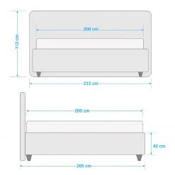 Loftscape Polsterbett Oaklands - Hellgrau - 200 x 200cm -Deutschland Betten Verkäufe 2022 1000230568 210720 07505600006 SKETCH DETAILS P000000001000230568 sketch
