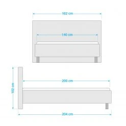 Loftscape Gestellbett Riobamba - Silber - 140 x 200cm -Deutschland Betten Verkäufe 2022 1000262979 210525 15401600630 SKETCH DETAILS P000000001000262979 sketch