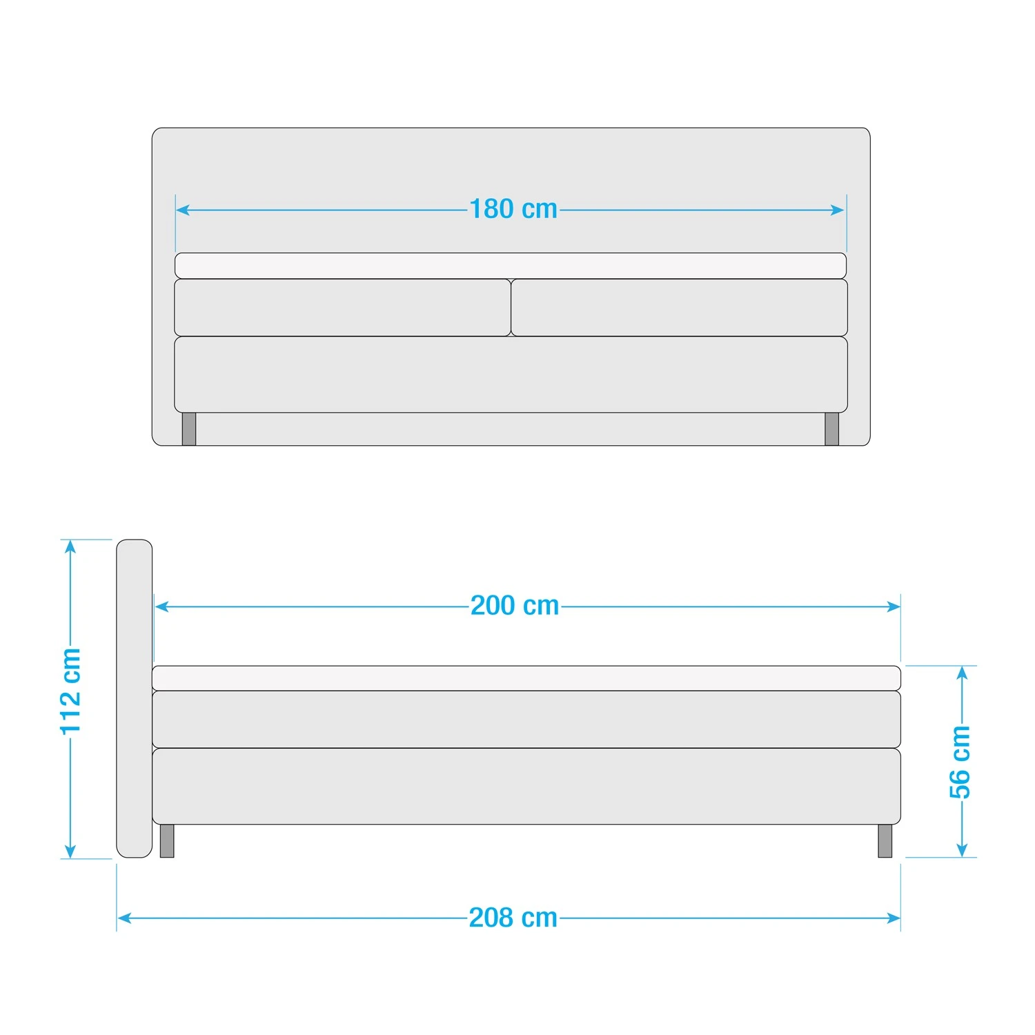 Loftscape Boxspringbett Cabo Rojo - Silber - 180 x 200cm 7 Loftscape Boxspringbett Cabo Rojo - Silber - 180 x 200cm – Bild 5