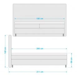 Loftscape Boxspringbett Machala - Dunkelgrau - 180 x 200cm -Deutschland Betten Verkäufe 2022 1000264829 210517 17403600287 SKETCH DETAILS P000000001000264829 sketch