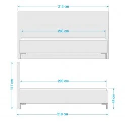 Loftscape Polsterbett Martu - Anthrazit - 200 x 200cm -Deutschland Betten Verkäufe 2022 1000272403 210614 14422500070 SKETCH DETAILS P000000001000272403 sketch