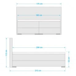 Loftscape Boxspringbett Austin - Silber - 160 x 200cm - H2 -Deutschland Betten Verkäufe 2022 1000273144 210625 11311800164 SKETCH DETAILS P000000001000273144 sketch