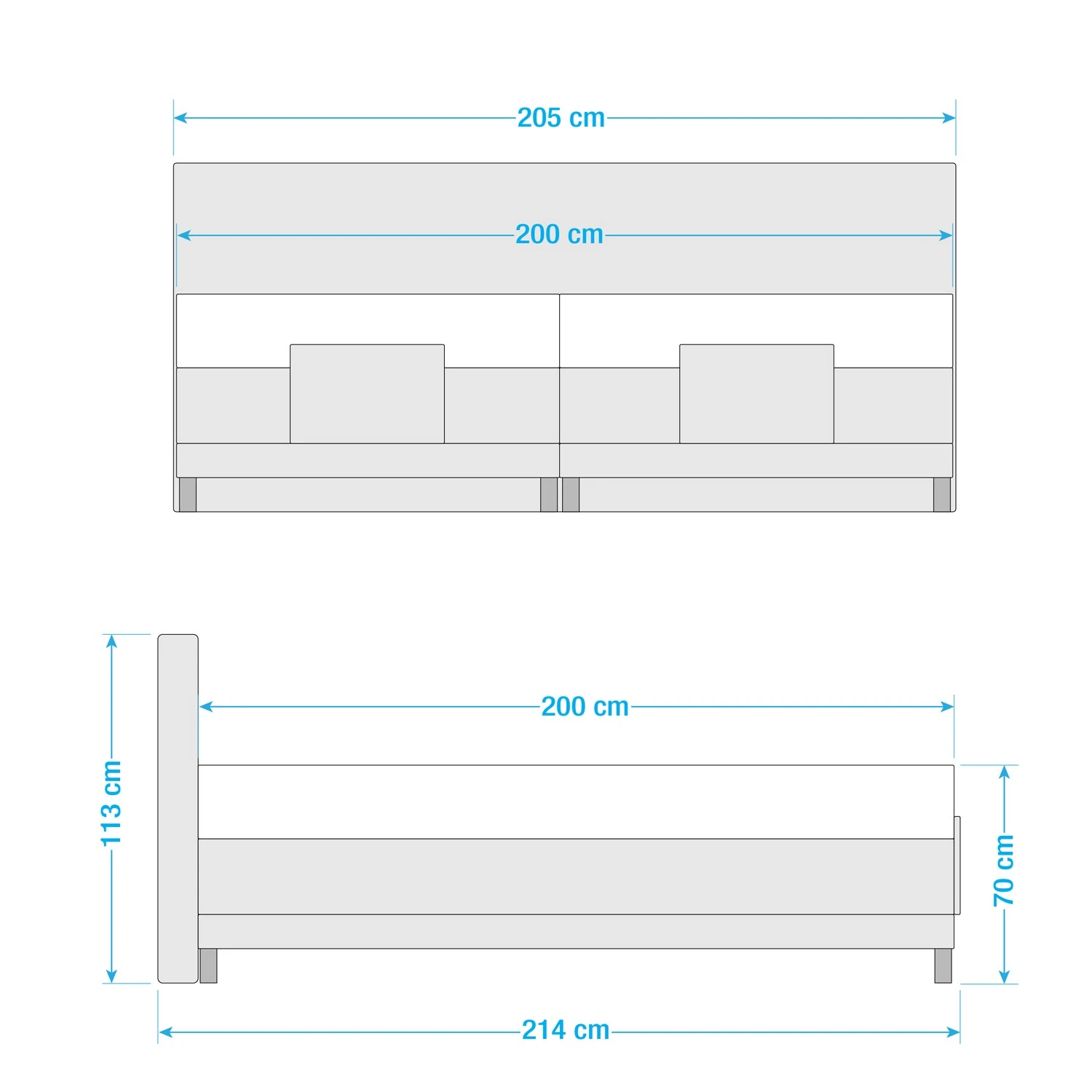 Loftscape Boxspringbett Celina - Dunkelbraun - 200 x 200cm - H4 5 Loftscape Boxspringbett Celina - Dunkelbraun - 200 x 200cm - H4 – Bild 3