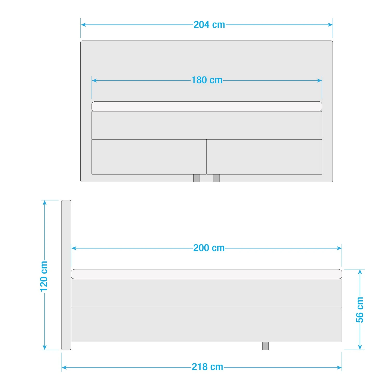 Loftscape Boxspringbett Esther - Anthrazit 5 Loftscape Boxspringbett Esther - Anthrazit – Bild 3
