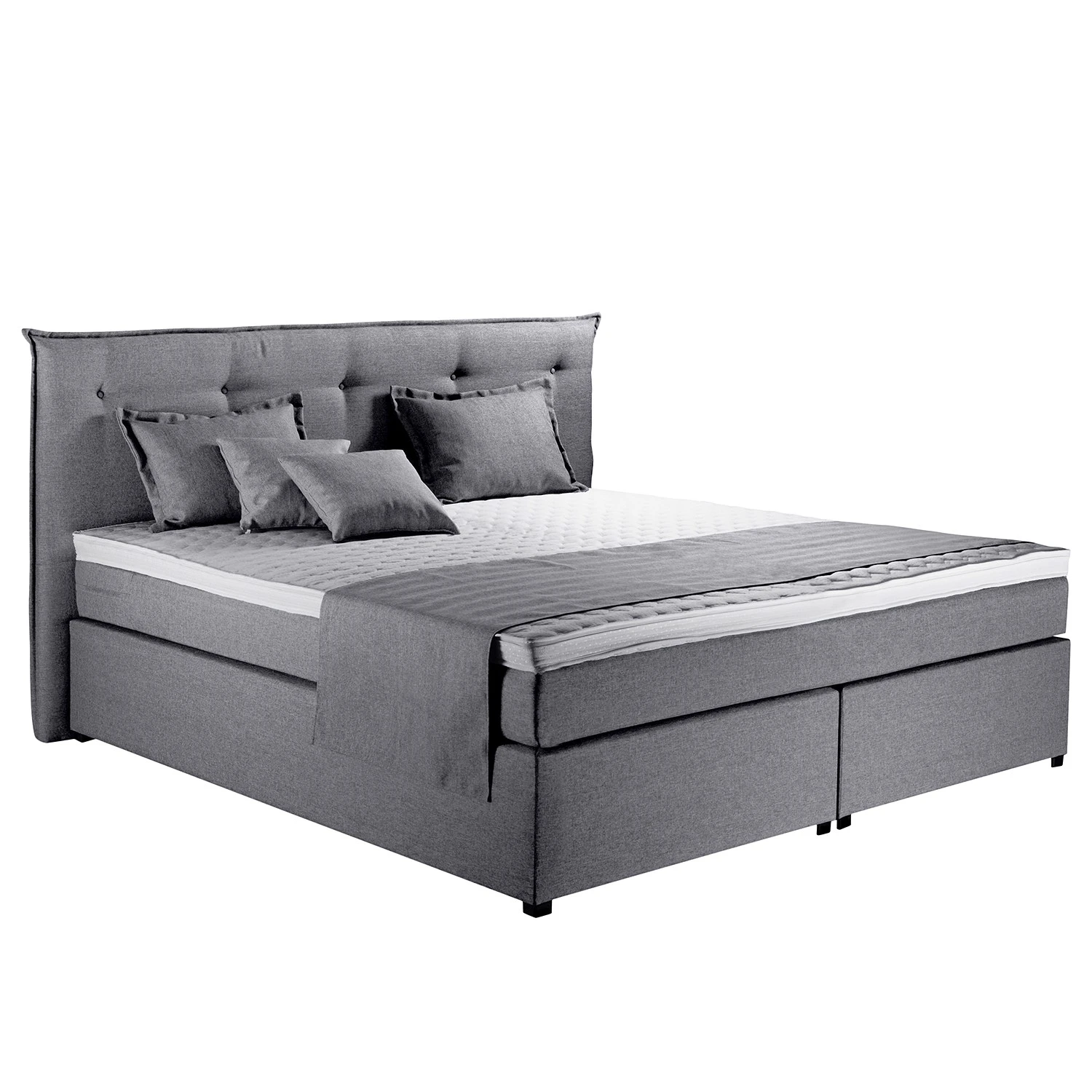 Loftscape Boxspringbett Heiko - Silber - 200 x 200cm - H3 3 Loftscape Boxspringbett Heiko - Silber - 200 x 200cm - H3