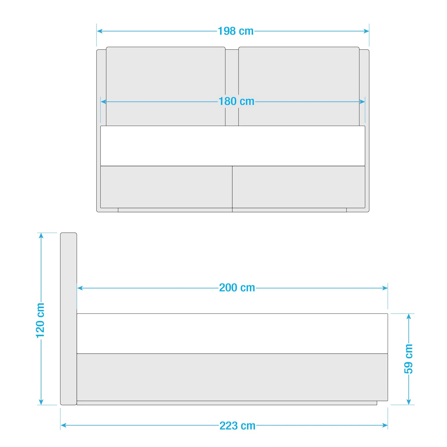 Loftscape Boxspringbett Sofia I - Anthrazit 5 Loftscape Boxspringbett Sofia I - Anthrazit – Bild 3